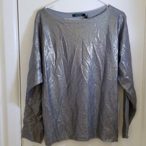 NWT Ralph Lauren Women's Silver Top